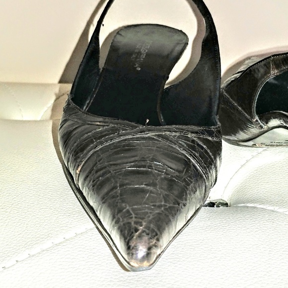 Dolce Gabbana croc  pointed toe kitten heels - Picture 5 of 7
